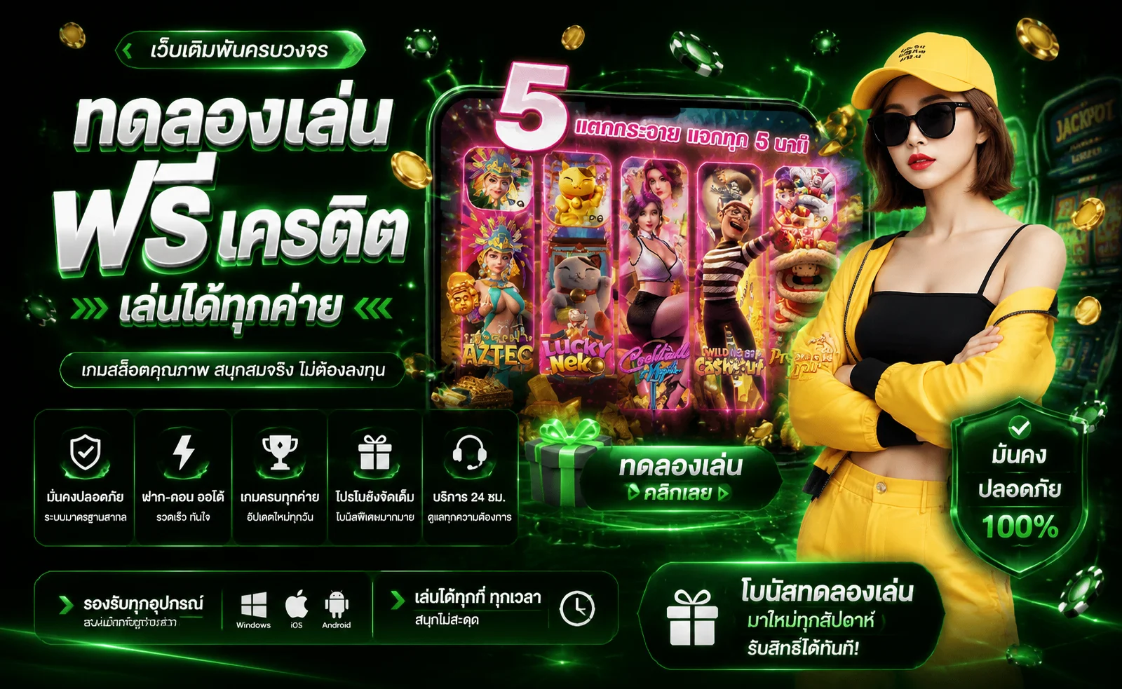ตัวอย่างเกมสล็อต PG ในโหมด MAHA289 ทดลองเล่น